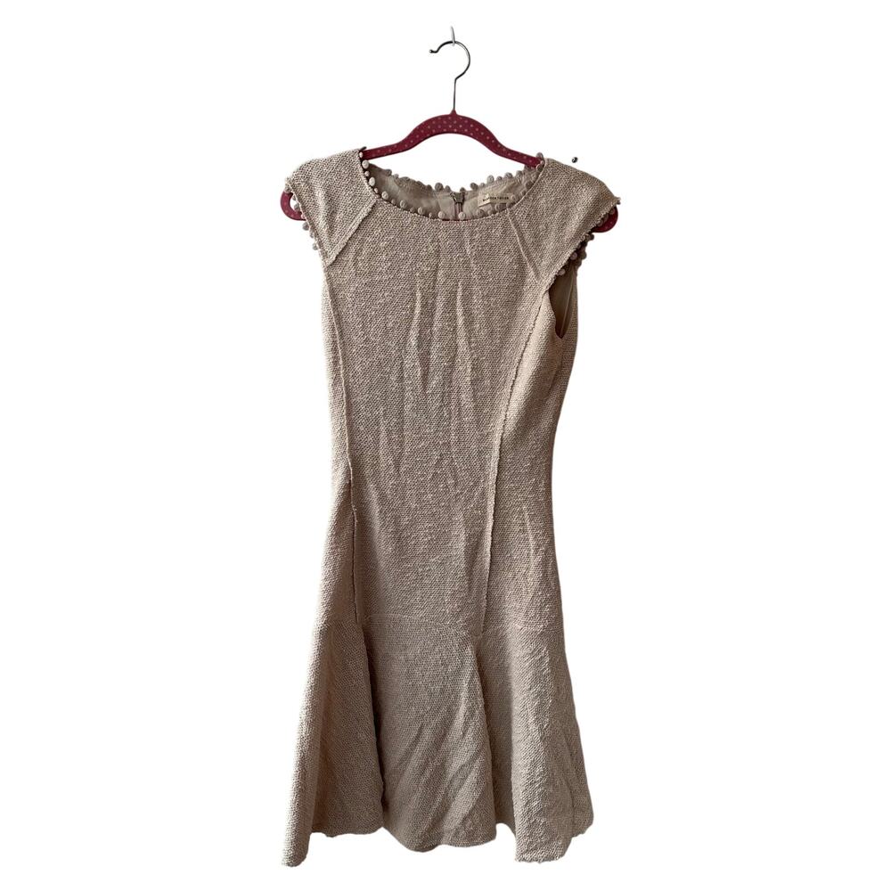 Rebecca Taylor Ivory Stretch Boucle Fit and Flare Dress